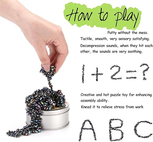 Miniatura 8 de 550 bolas magnéticas juguetes de escritorio para oficina para adultos cangrejos de ferrita masilla magnética de escritorio