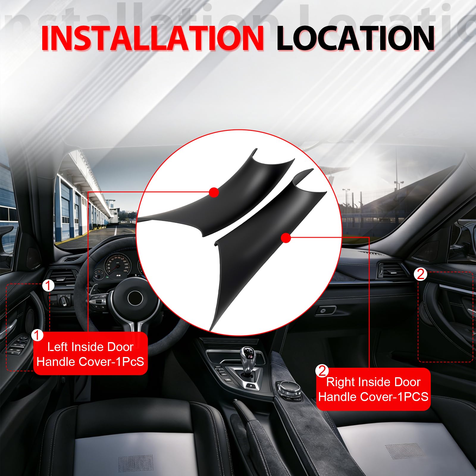 2 maniglie per porte interne per il lato conducente e la porta del passeggero di ricambio per 3 4 F30 F31 F34 F80 320i 328i 330i 335i F32 F33 F36 428i 435i accessori auto # 51417279311