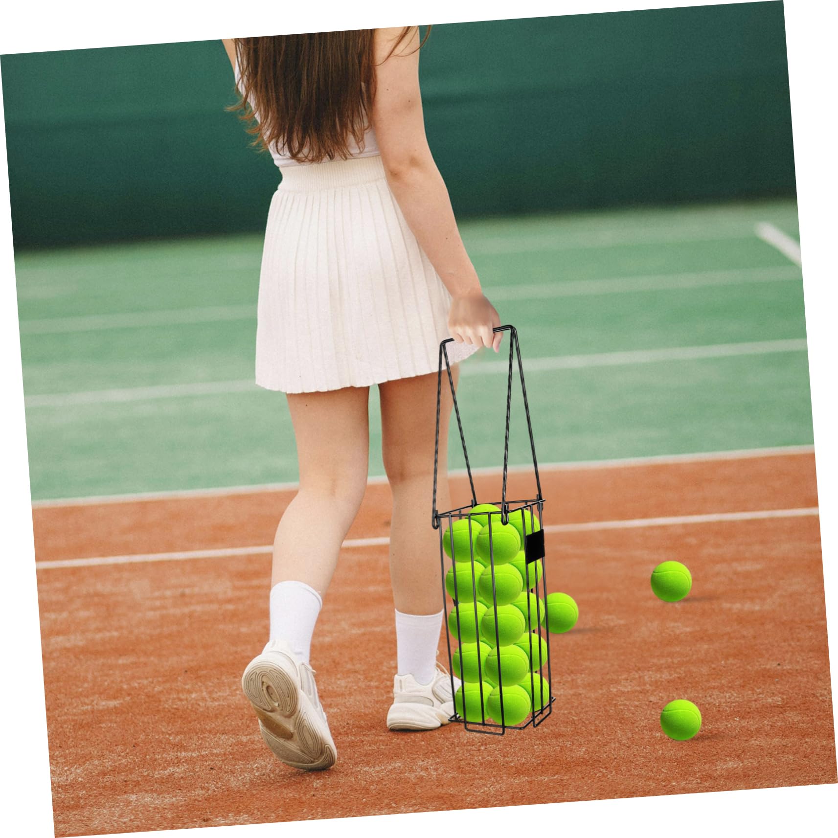 Solidny Przenośny Zbierak Ze Stali Nierdzewnej Tenis I Kosz Szybkozwalniany Kompaktowy Rozmiar