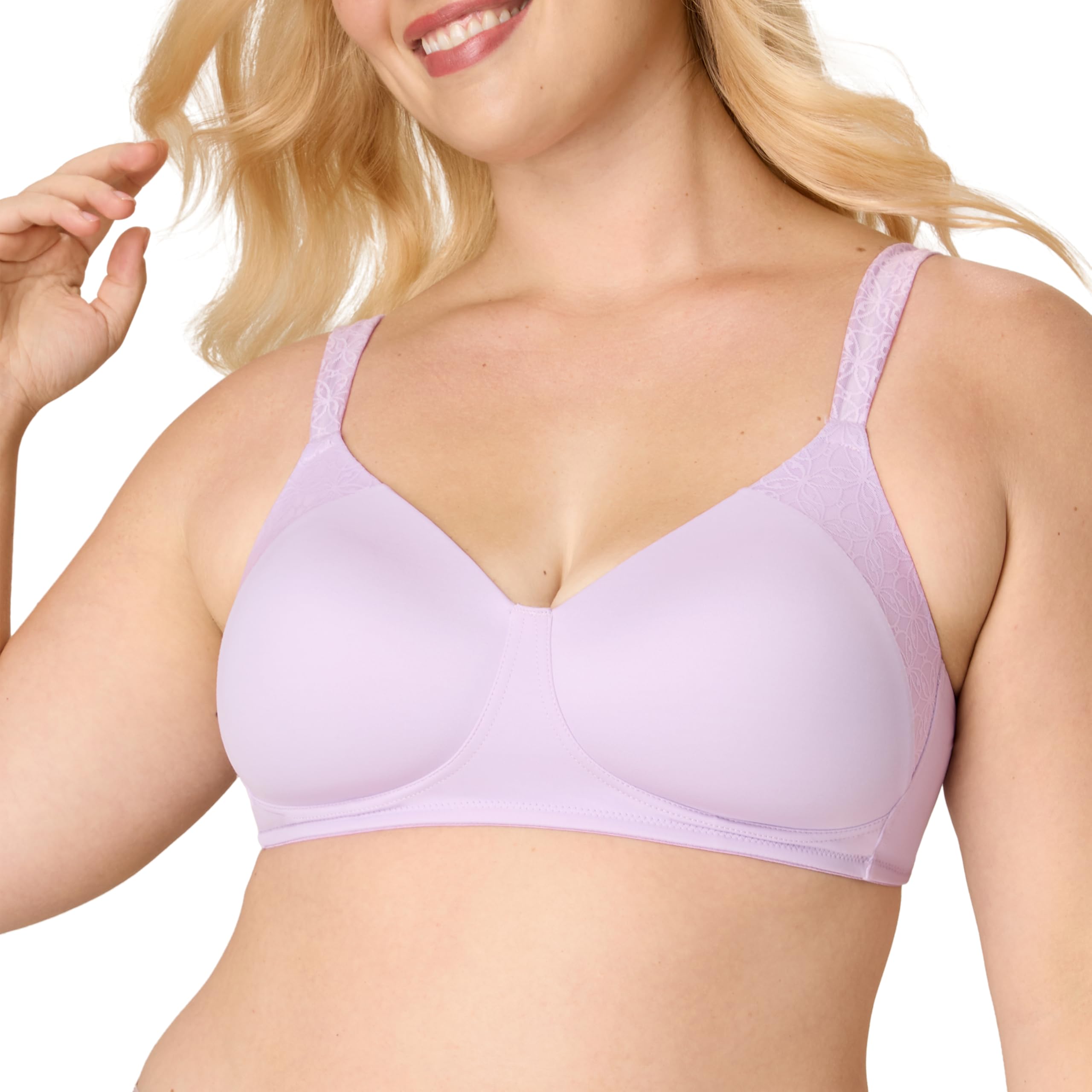 Playtex Women's Wireless Bra, Plus-Size T-Shirt Bras Available, Full Coverage, Moisture-Wicking, 4750