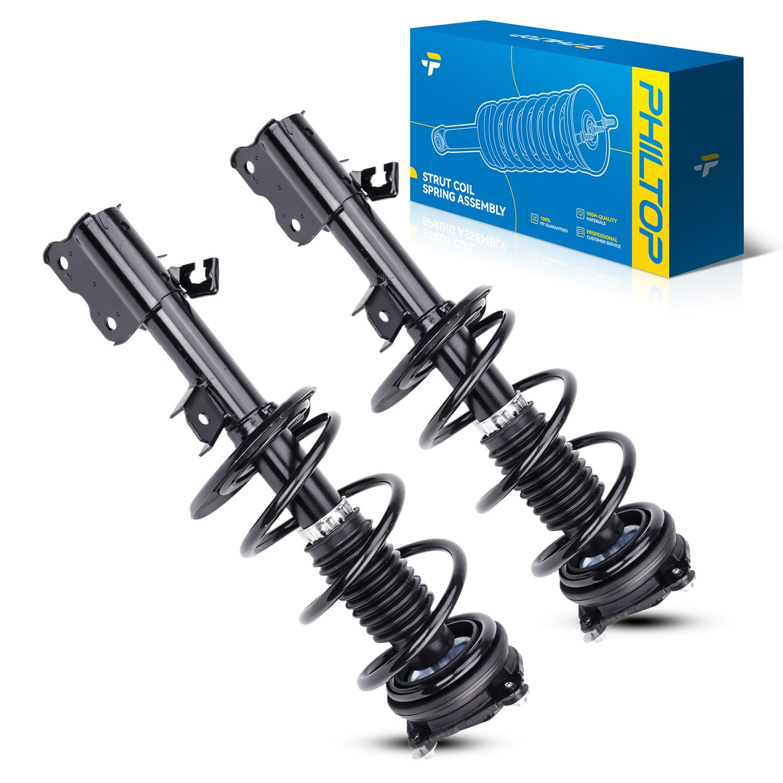PHILTOP Front Complete Struts Shock absorber fits Rogue 2008 2009 2010 2011 2012 1333283L 1333283R Struts with Coil Spring Assemblies Set of 2 SAA069