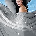 DOWNCOOL Cooling Comforter Queen Size, Grey Cooling Blanket for Hot Sleeper, Lightweight & Breathable Blanket for Night Sweats,Dual-Side Cooling Summer Bedding,90"X90"