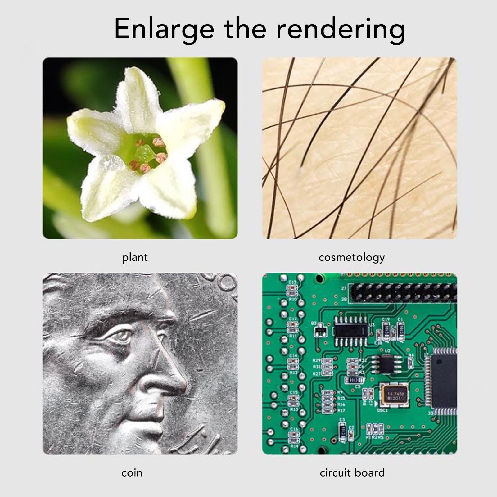 Cámara de Microscopio Digital Inalámbrica CM2, Microscopio WiFi Portátil de Mano con Aumento de 50X-1000X, Resolución de 1920x1080 para PC con Android, Batería de Larga Duración