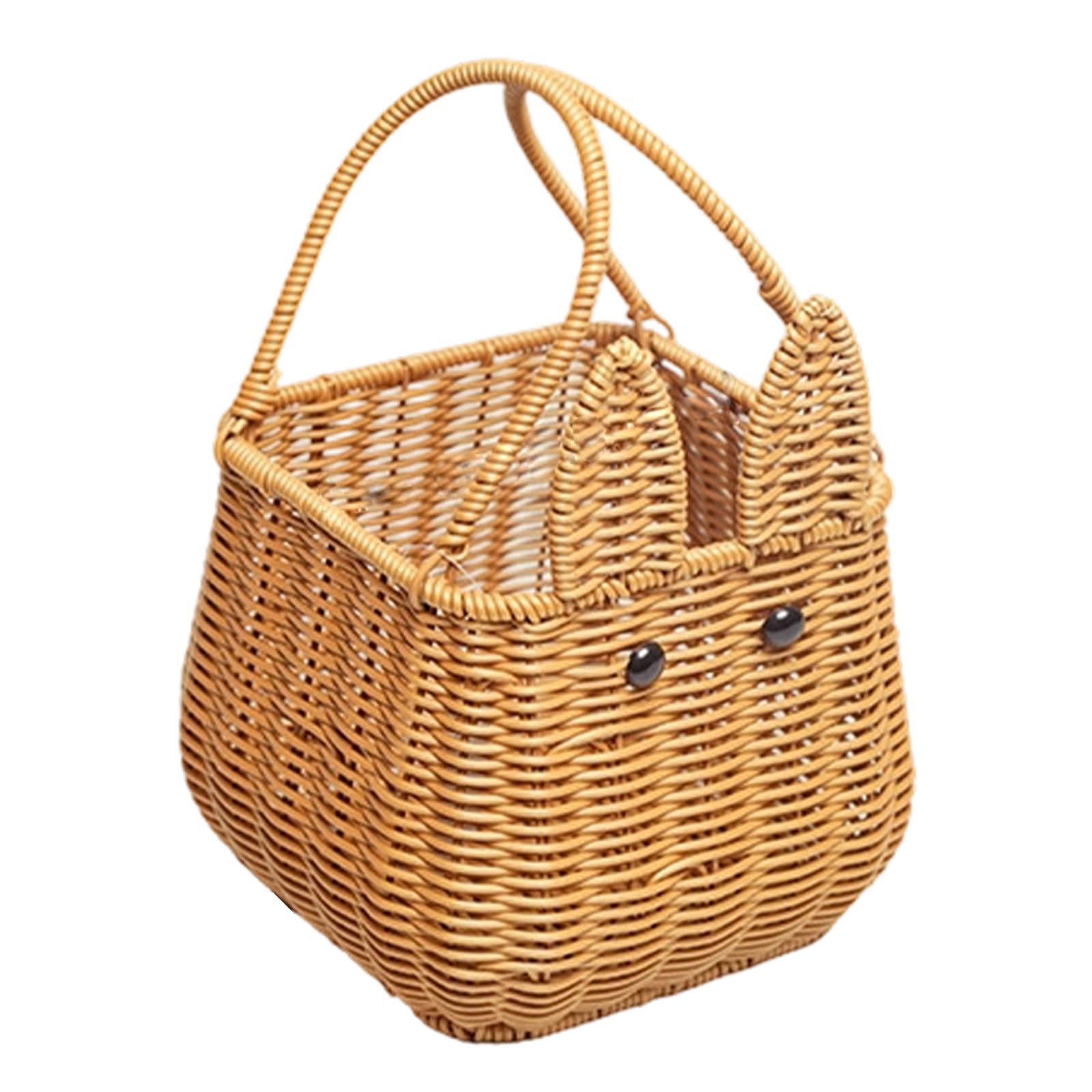 Stylish Woven Storage Basket Cupboard Organizers for Snacks Fruits Picnics Decors Sturdy PP Materials Bin with Handles PP Woven Storage Basket