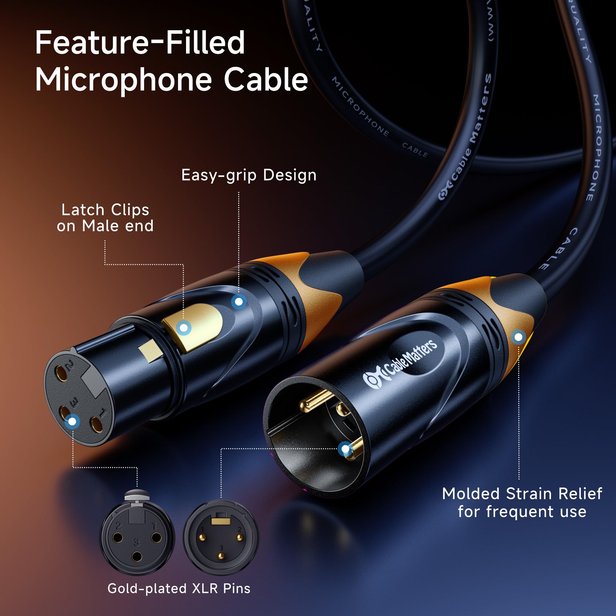 Amazon.com: Cable Matters 3-Pack Color-Coded XLR Microphone Cable