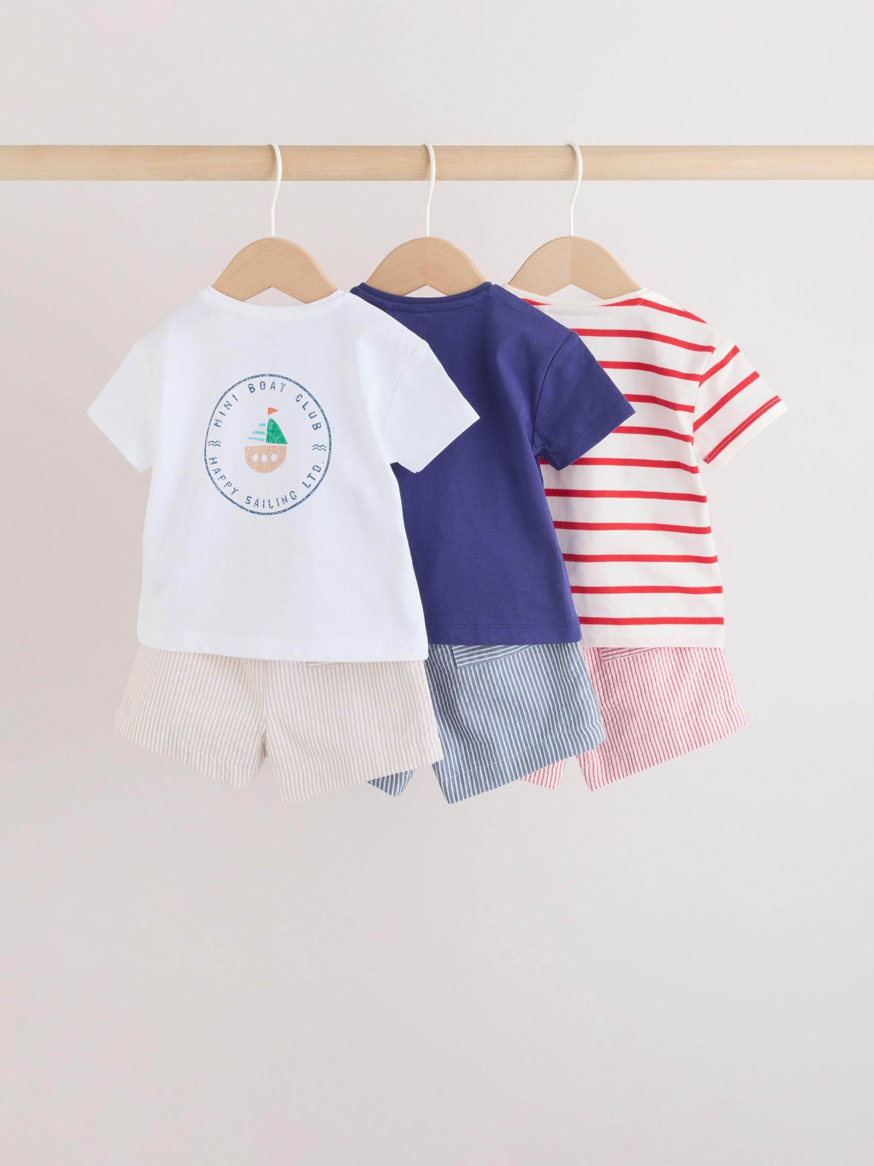 NEXT Baby Jungen Oberteil und Shorts, 6-teiliges Baby-Set