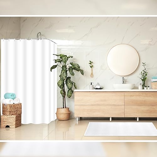 Miniatura 6 de Hosuly Juego de 4 cortinas de ducha de baño con alfombras antideslizantes, cubierta para tapa de inodoro y tapete de baño, cortinas de baño
