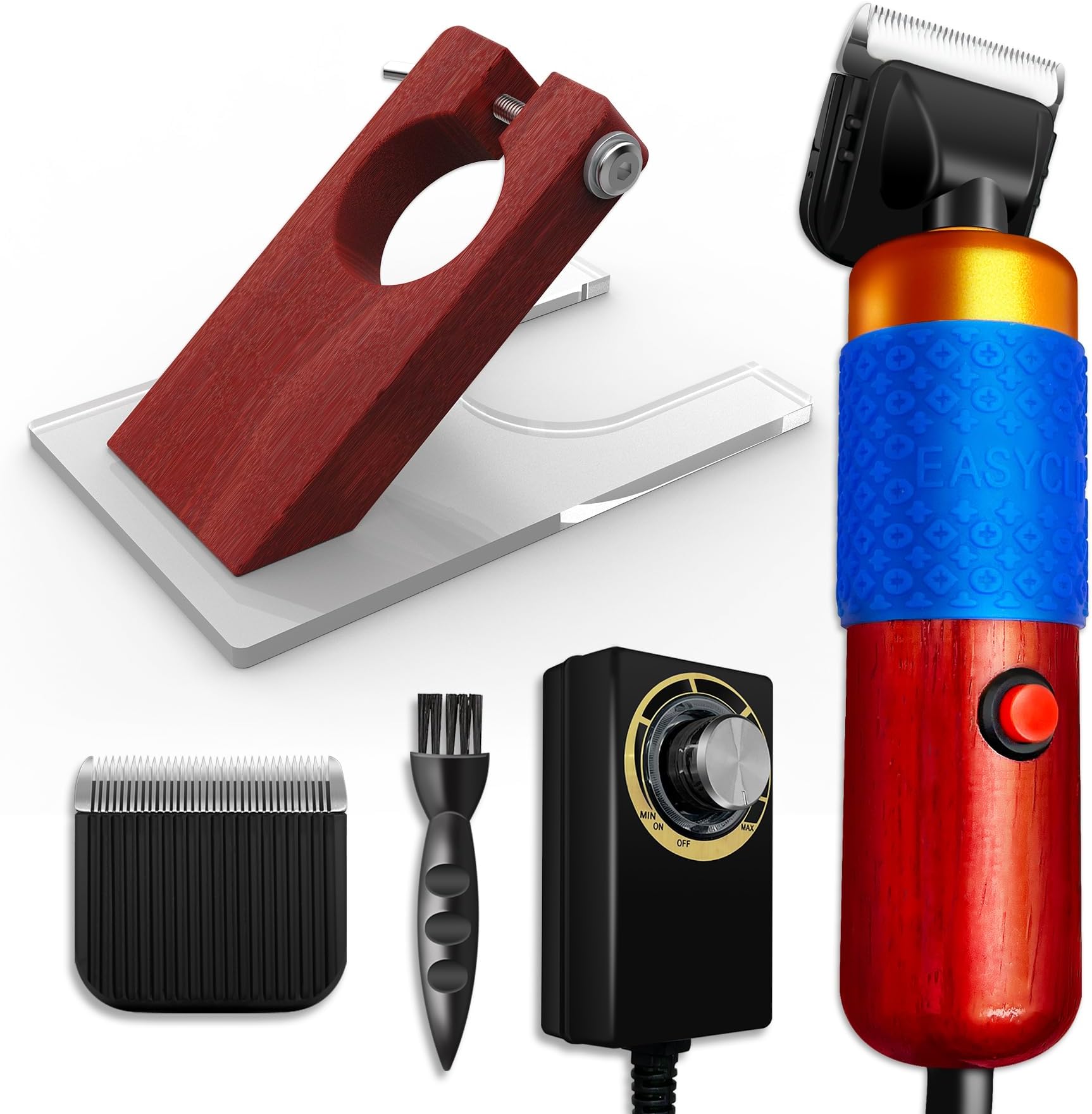 artufting Carpet Trimmer with Shearing Guide - Speed Adjustable Rug Shears and Low Vibration - Rug Trimmer, Tufting Shears, and Rug Shaver for Clipping, Triming Carpets (Mahogany)