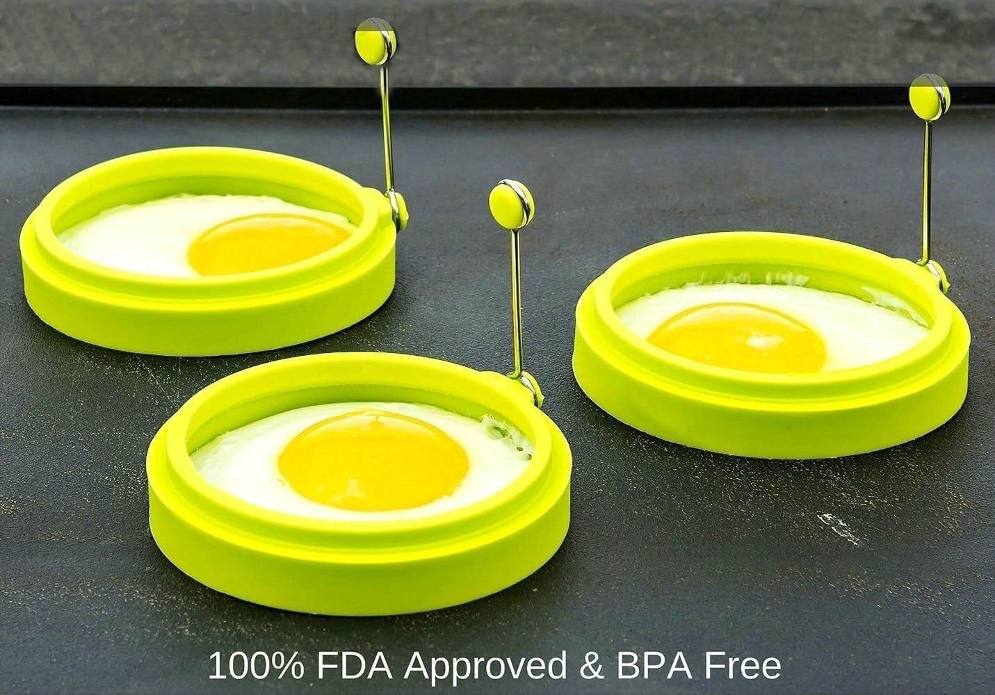 4 stks Vouwen Ei stropers Professionele Ei Ring Sets, Ei Ring, Pannenkoekenvorm, Non-Stick crumpet ringen Koken Ringen Gebakken Gepocheerd Ei, Roestvrij Staal Handvat Gebakken ei ringen