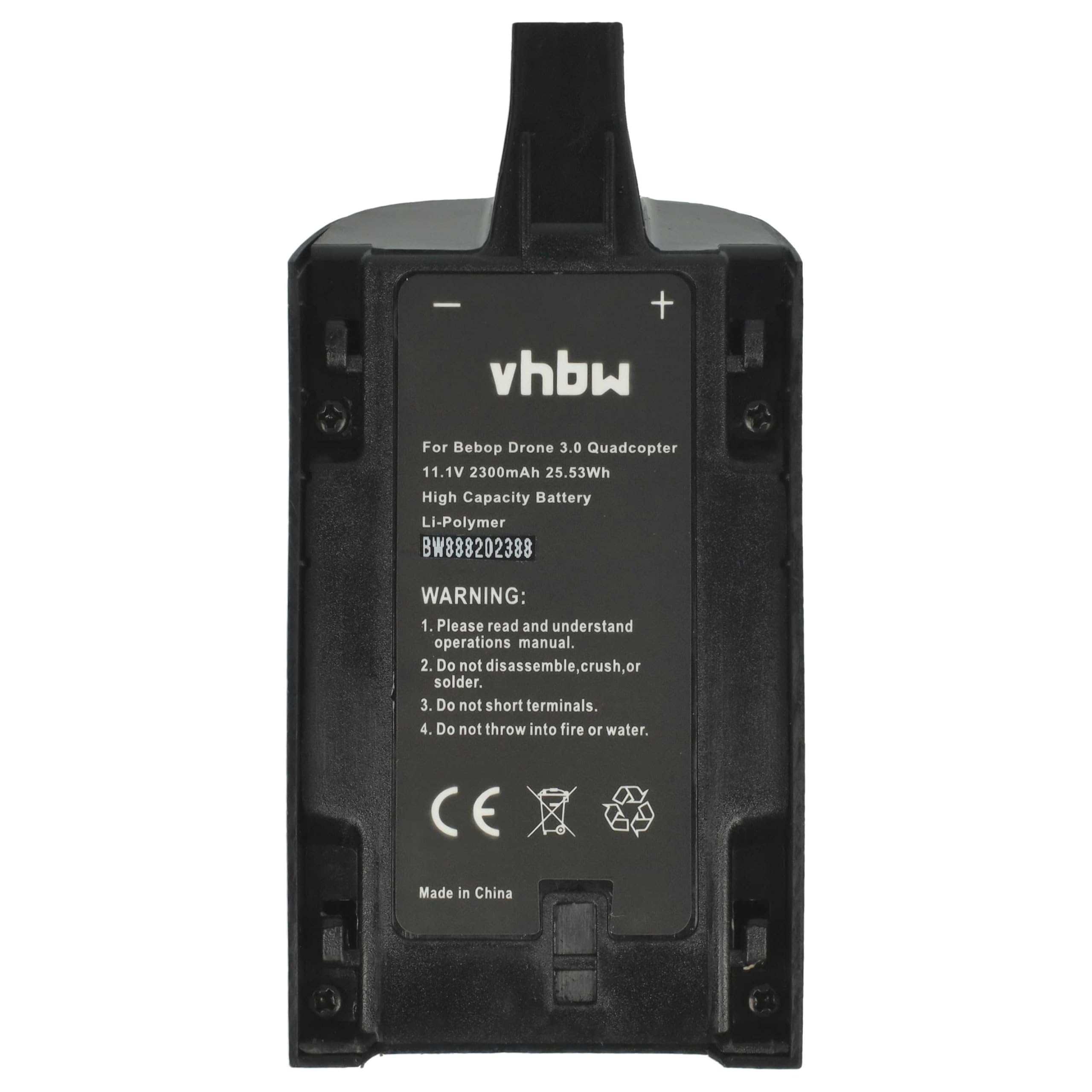 vhbw batteria compatibile con Parrot Bebop 3.0 Skycontroller, 3,0 drone quadricottero multicottero (2300mAh, 11,1V, Li-Poly)