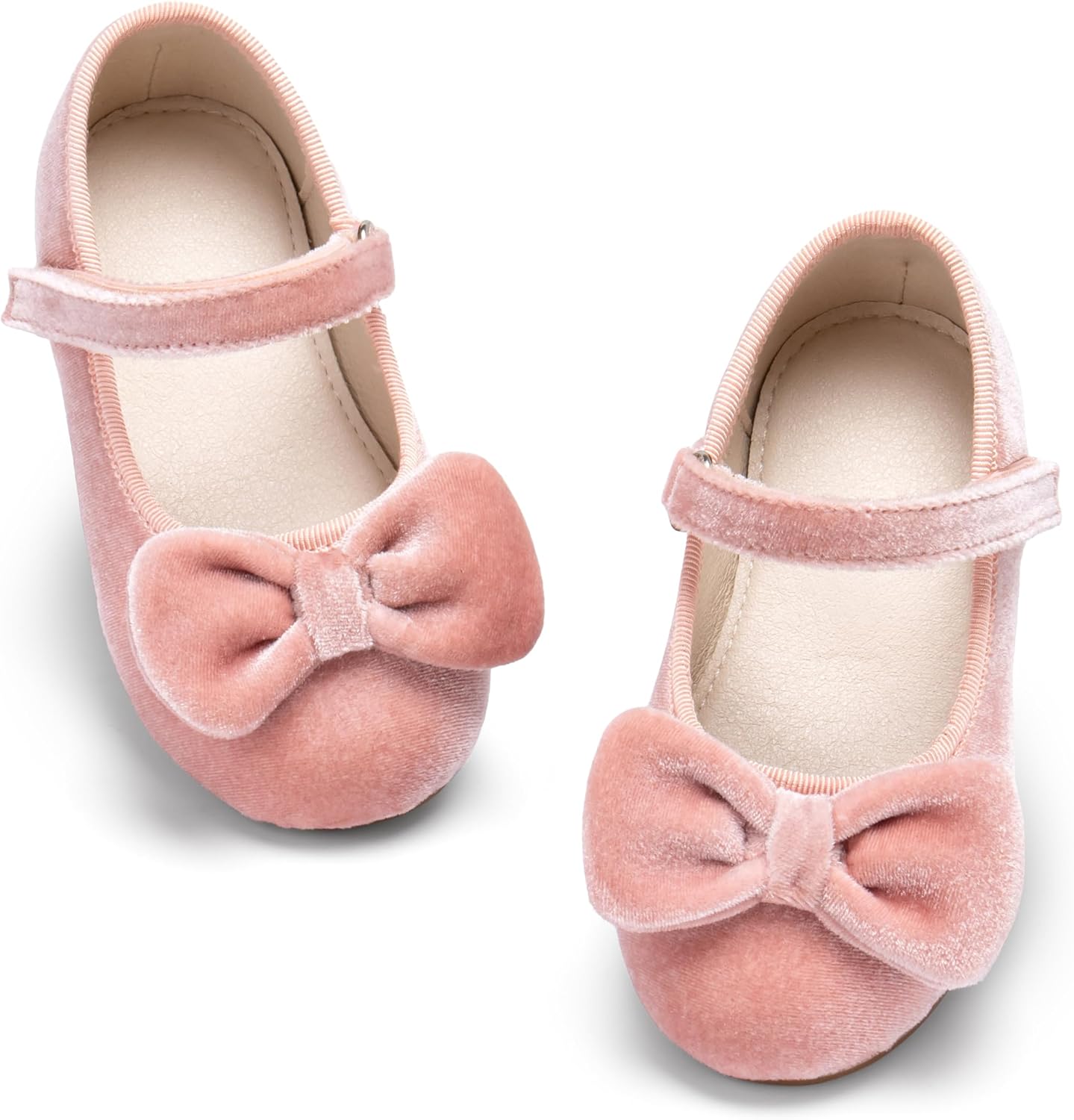 ESTINE Toddler Girls Mary Jane - Velvet Bow Flats
