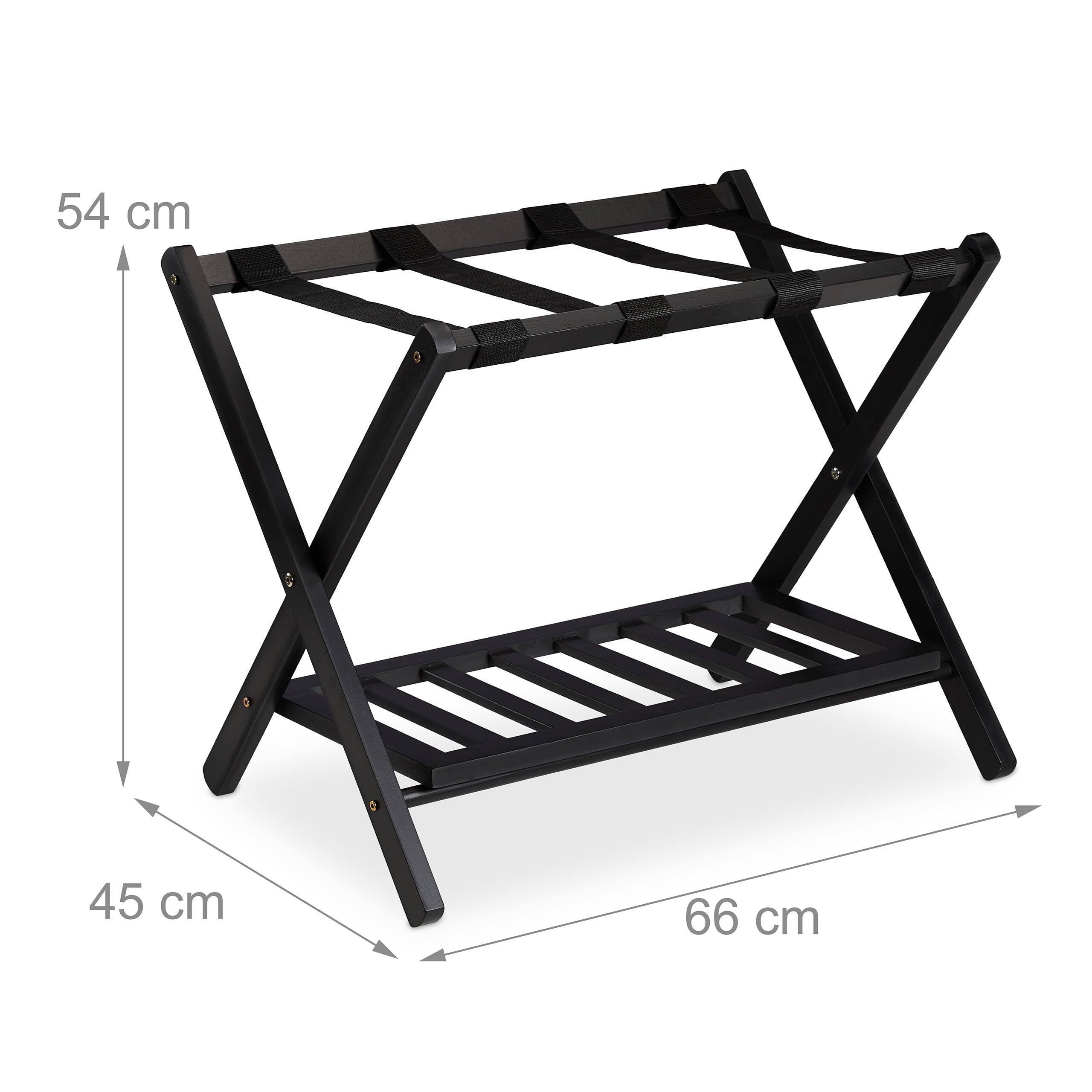 Set 2 Portavaligie In Legno Relaxdays - Pieghevoli, Per Hotel/Casa, 54x66x48 Cm, Portata 30kg - Foto 6