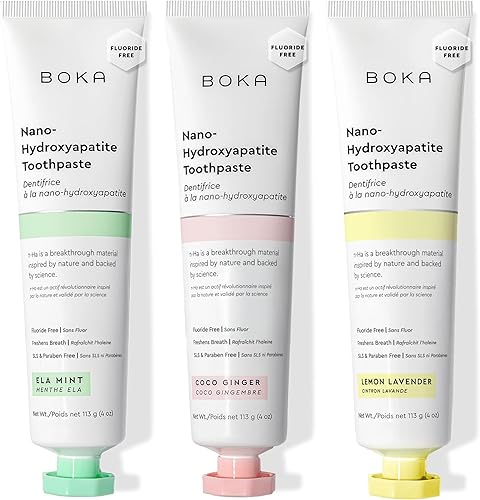 Miniatura 54 de Boka Pasta de dientes sin flúor, pasta de dientes nano hidroxiapatita, adecuada para dientes sensibles, para adultos y niños, cuidado bucal