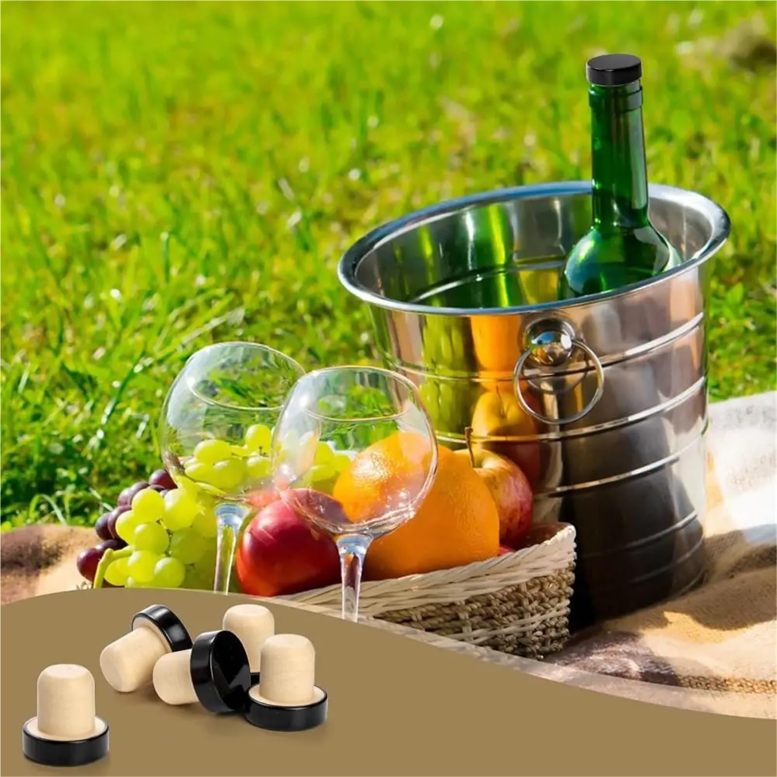 Bouchons à vin 120 pièces bouchons de bouteille remplaçables en bois liège forme T d'étanchéité universels réutilisables for garder le Champagne frais(Wood)