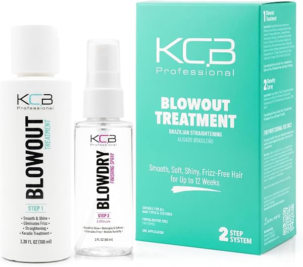 Blowout, Tratamiento de Keratina en 2 Pasos. Alisado Brasileño y Control de Frizz. Keratina para Alisar el Pelo. Todo Tipo de Cabello, Libre de Formaldehído, 3.38 Fl oz