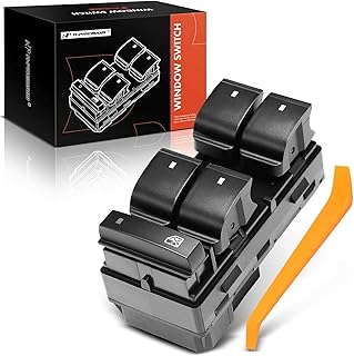 A-Premium Power Window Switch Replacement for Chevrolet Silverado 1500 2007-2014 Traverse GMC Yukon Buick Enclave Blue light 8+6 Pins with Tools
