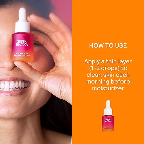 Miniatura 5 de Superbloom Vitamina C  E Brilliance Serum  Suero antienvejecimiento para la cara  Ilumina e hidrata  Células madre de rosa alpina  Todo tipo de piel