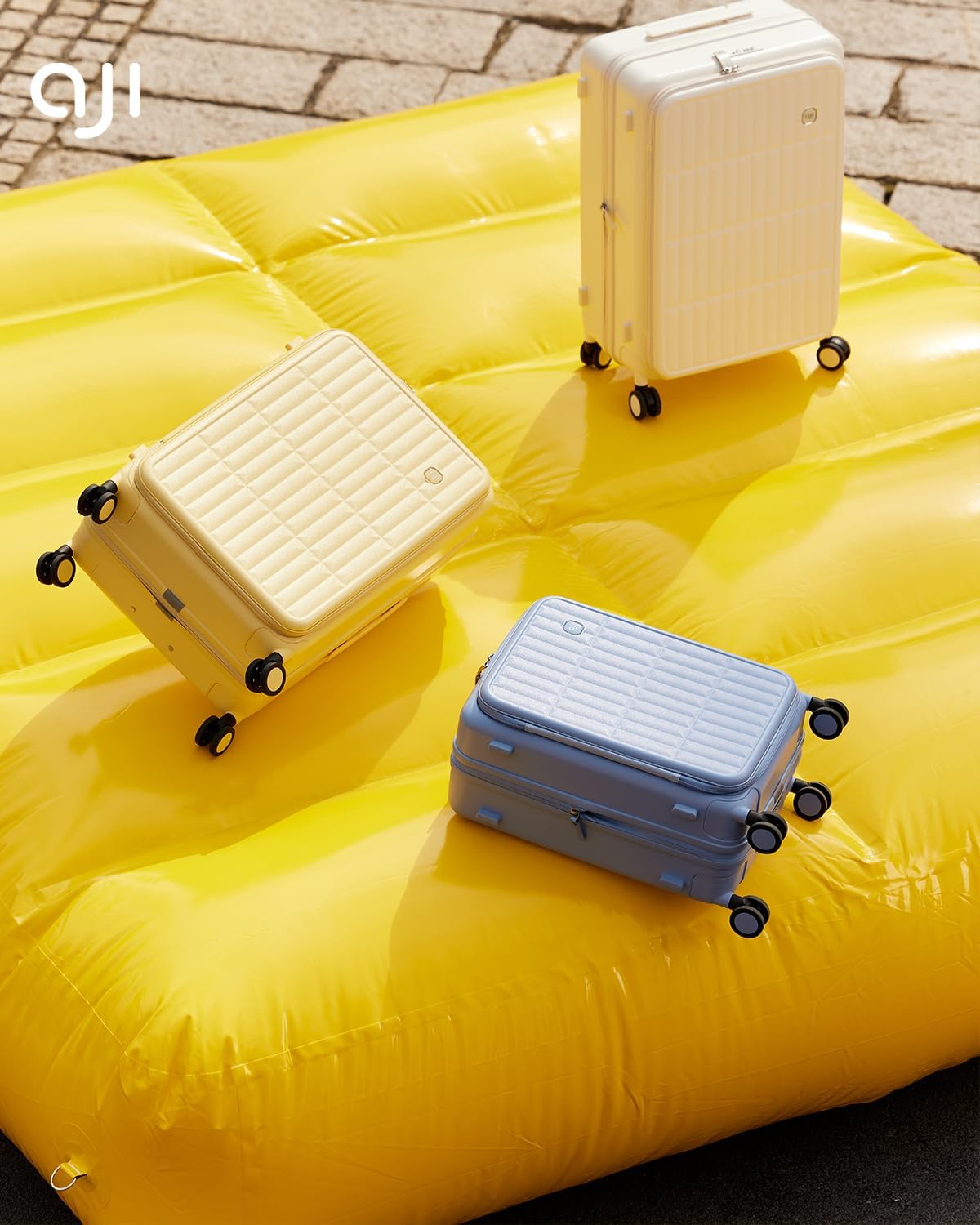 aji Expandable Top Open Carry On Luggage 22x14x9 Airline Approved, 20 Inch Hard Shell Carry On Suitcase with Spinner Wheels,Travel Small Luggage for Women Men,Coconut White - Image 12