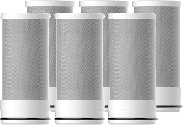 Clarifilter CLF-FC-01A NSF Certified Replacement tap water filter cartridges for Clarifilter Tap-Mounted ACF Faucet Filtration System, Reduces Chlorine, Taste and Odour (Pack of 6)