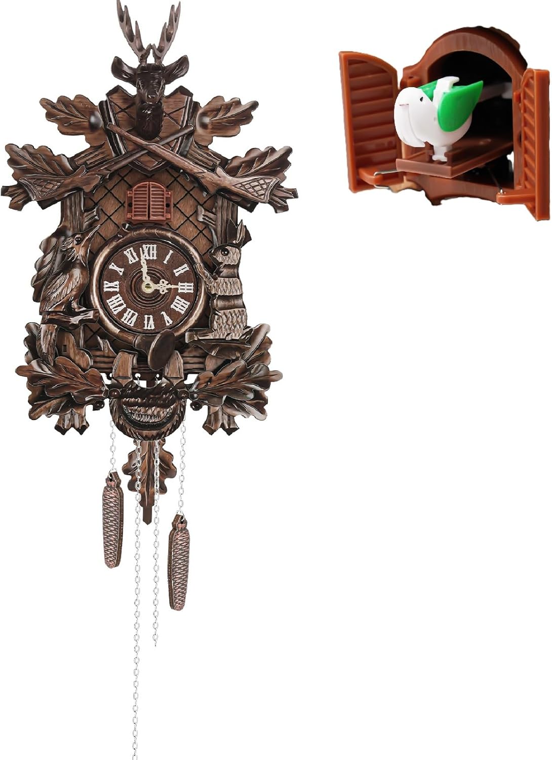 Retro Cuckoo Wall Clock, Cuckoo Clock for Wall Art, Night Silencer Design & Volume Control, Cuckoo Wall Clock for House Home Decor, Family