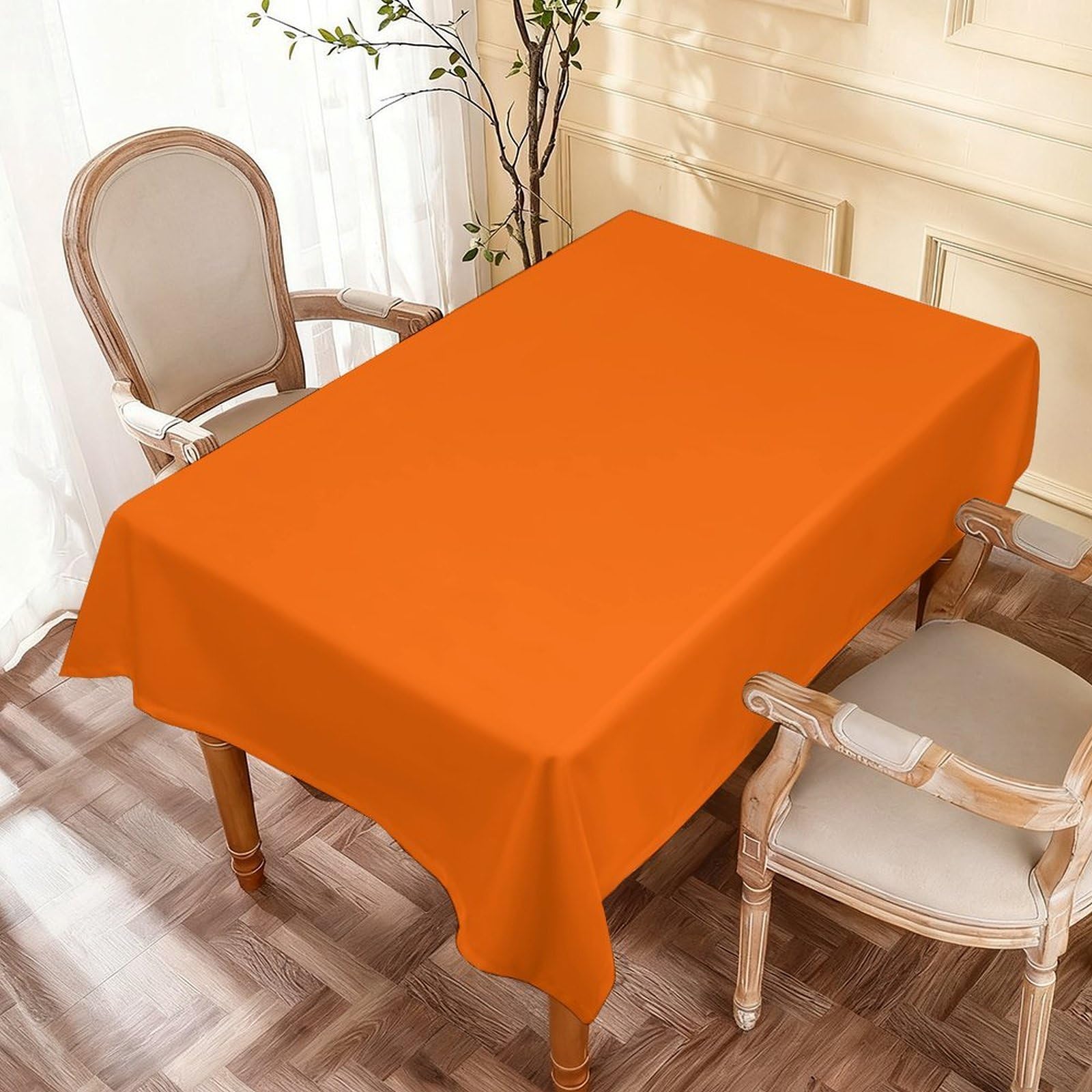 Nappes orange pour pique-niques et repas en salle à manger au format rectangulaire 137x183