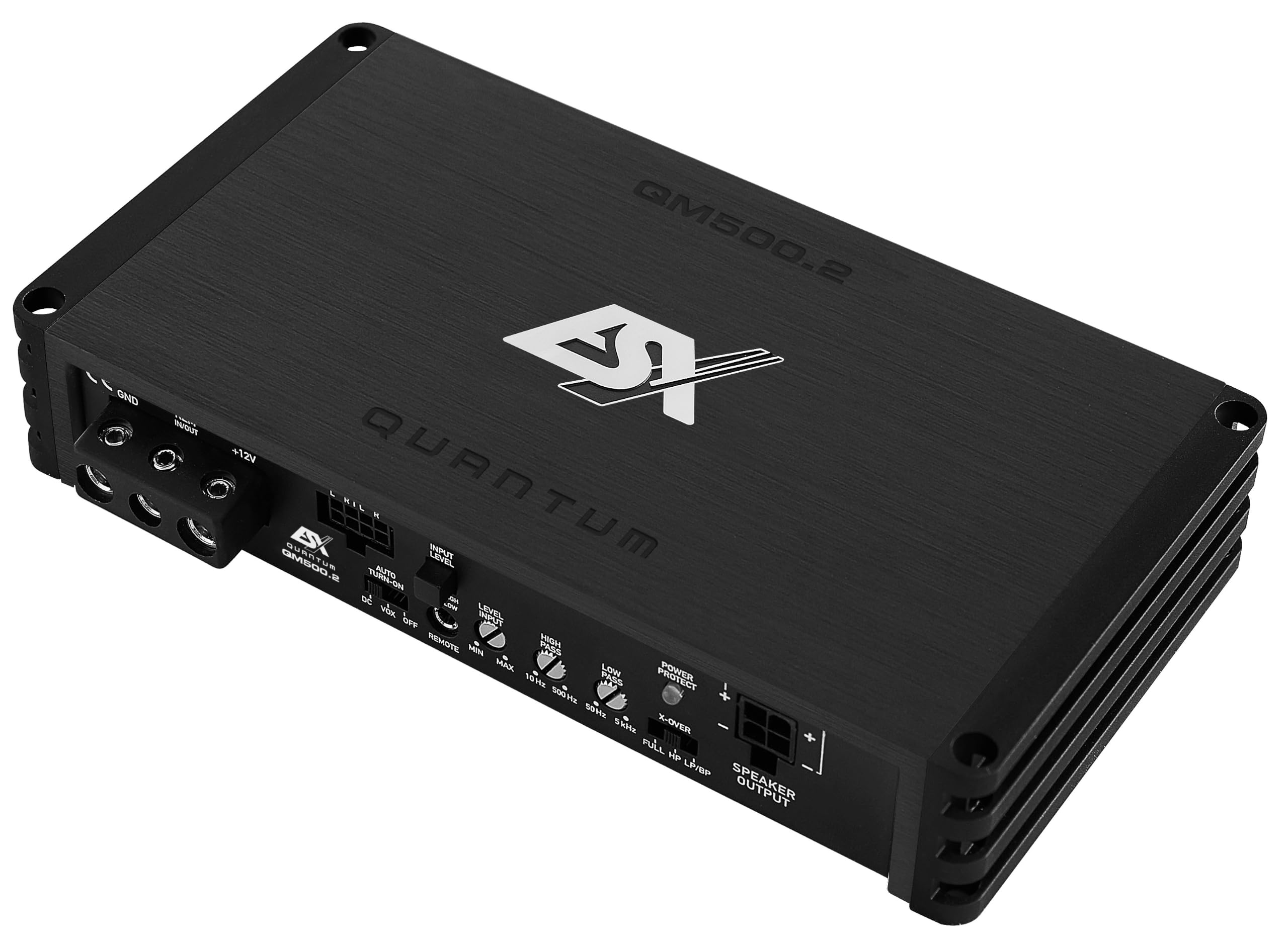 ESX QM500.2 | 2-Kanal Class D Mini Digital Verstärker 500 Watt RMS Ausgangsleistung in schwarz