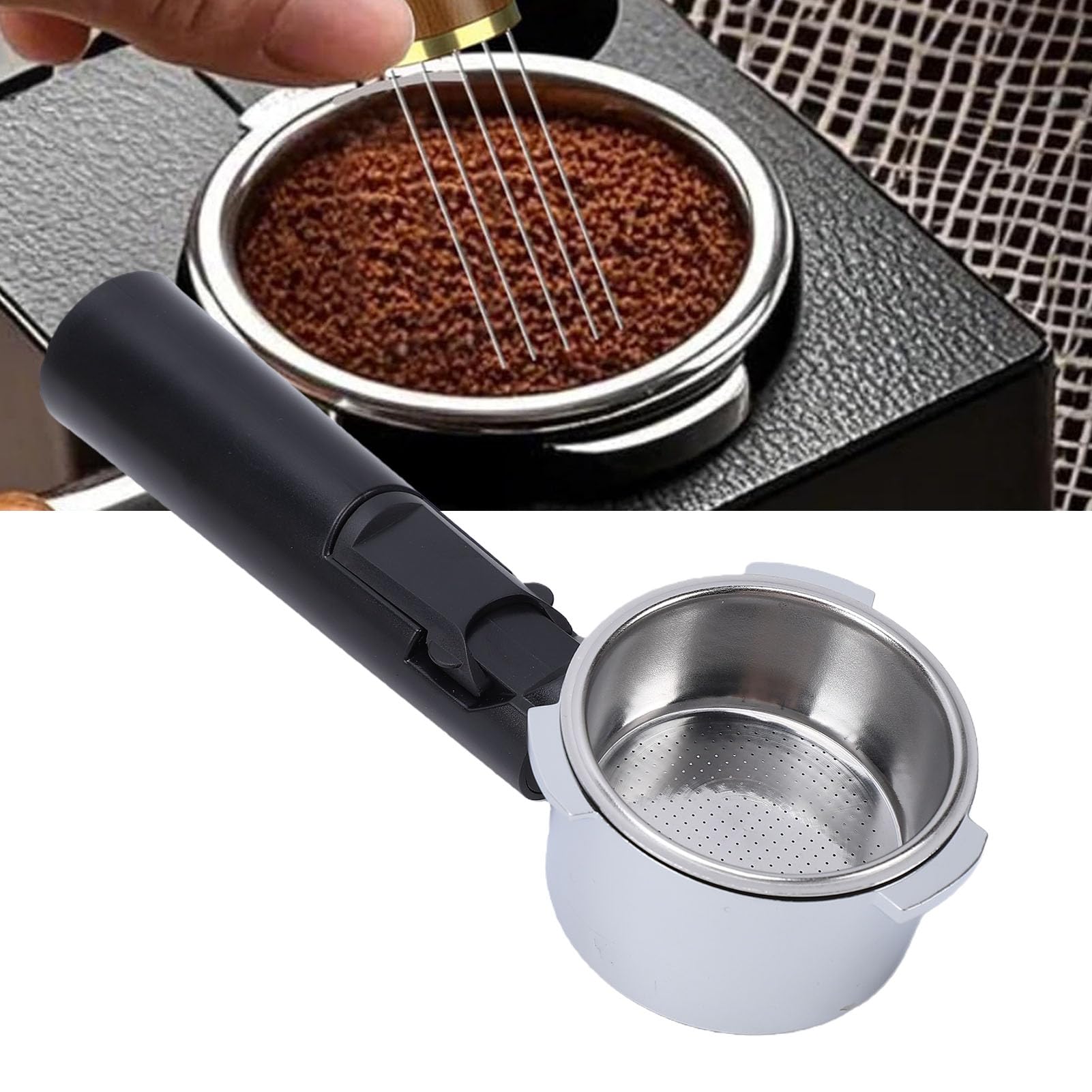Zestaw Ubijaków do Dystrybutora Kawy Stal Nierdzewna ABS z kolbą, Sitko do Mieszadła i Mata Ubijakowa 51 Mm Akcesoria dla Domowych Baristów i Ekspresów Półautomatycznych