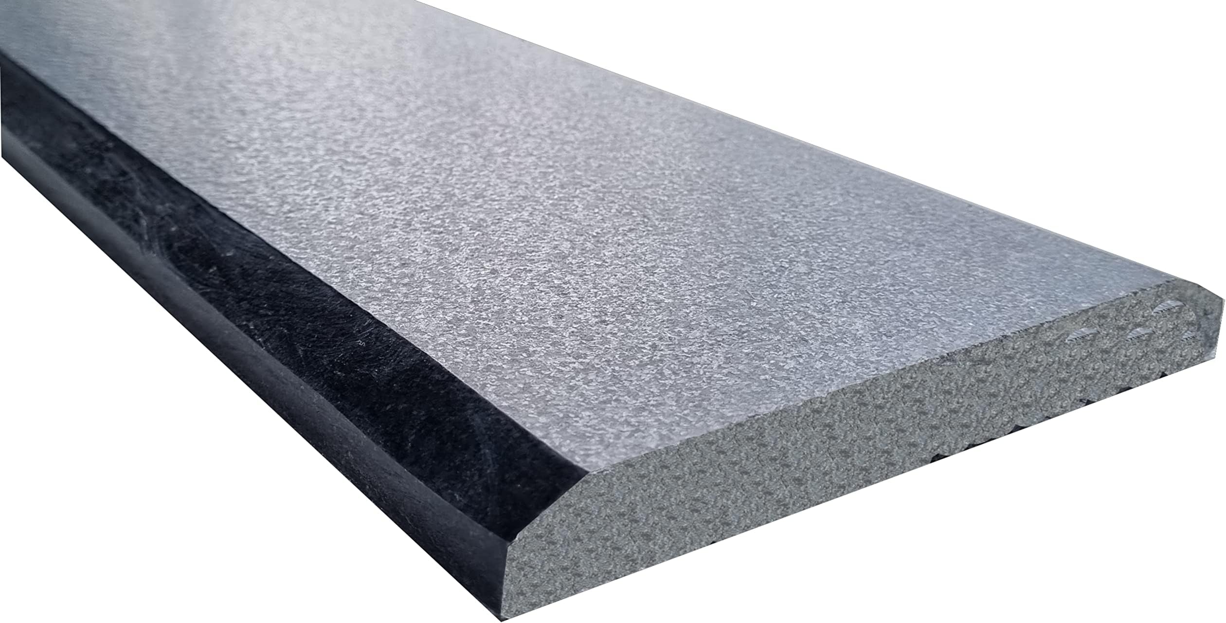 Absolute Black Granite Threshold | Leather Finish | Beveled (48" x 6")