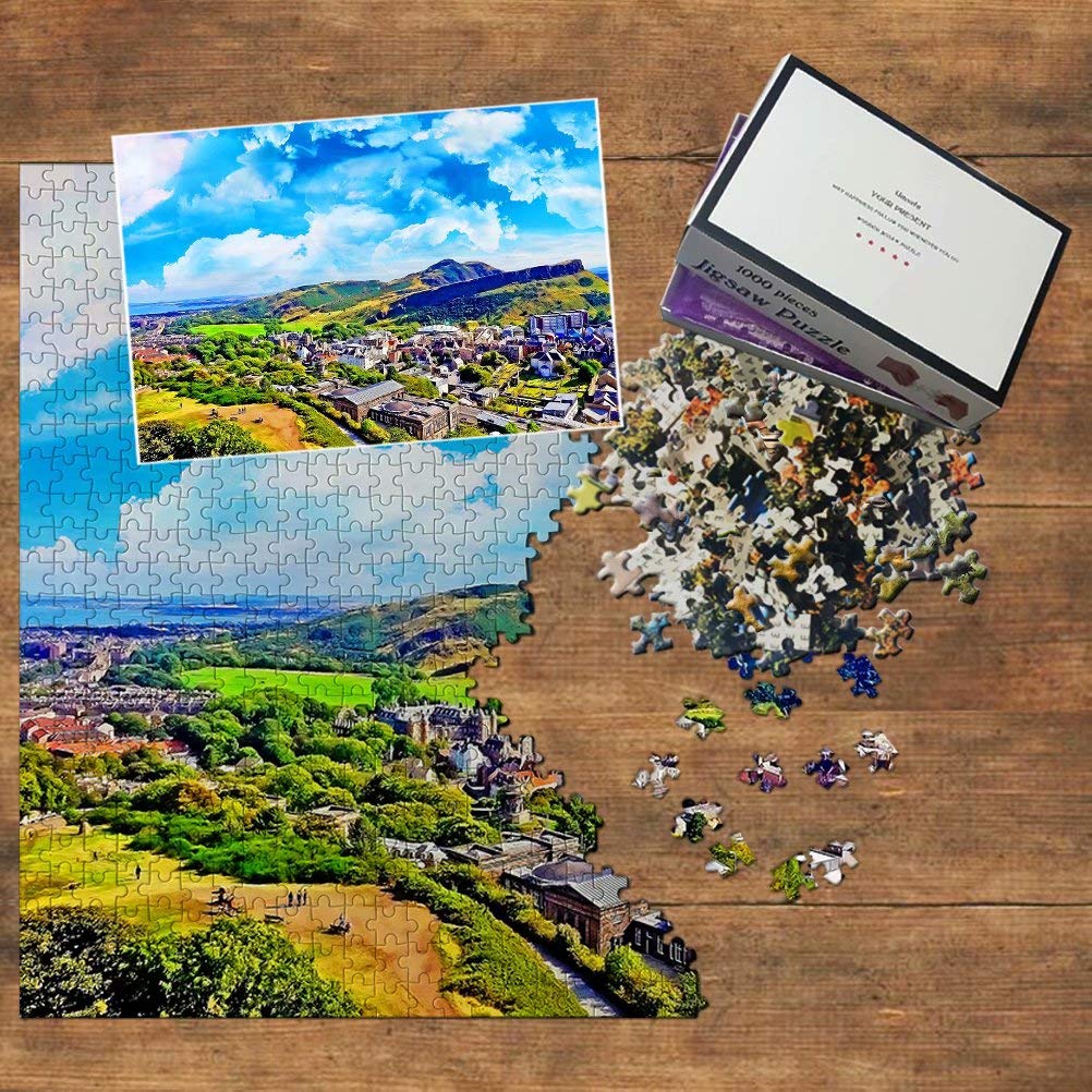 1000-Piece Arthur's Seat Edinburgh Jigsaw Puzzle - Wooden Travel Souvenir Puzzle, 30x20 Inch Finished Size - View #12
