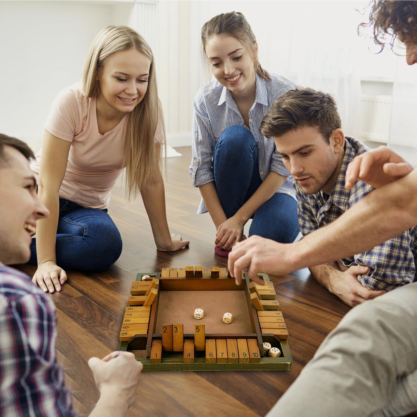Generisch Juego de de sombrero [tablero de dados de madera] Tabla de números clásicos | Estrategia Set - Portátil Estrategia Entretenimiento | Fiesta Viaje Uso Niños Adultos Hogar Tabla Set
