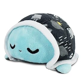 TeeTurtle - The Original Reversible Turtle Plushie - Rainy Day - Cute Sensory Fidget Stuffed Animals That Show Your Mood 3.5 inch, 100% Polyester Fiber