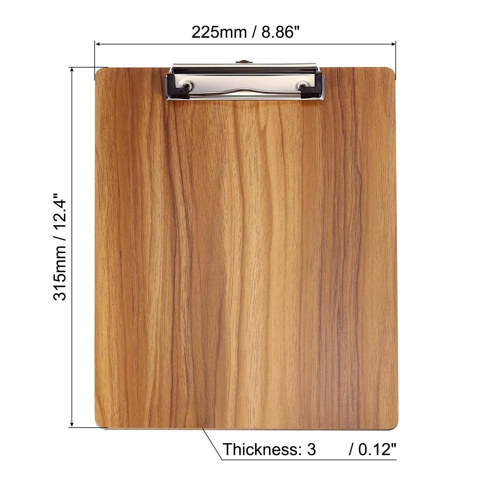 4 portablocco in faesite con clip a basso profilo, formato A4, portadocumenti in legno, materiale scolastico, cancelleria for ufficio Per l'ufficio(Beige)