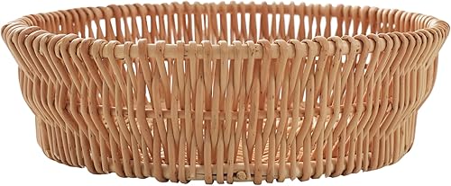 Cesta de almacenamiento hecha a mano, cuenco redondo de mimbre, cesta tejida a mano, sauce natural, 1 paquete, tamaño grande