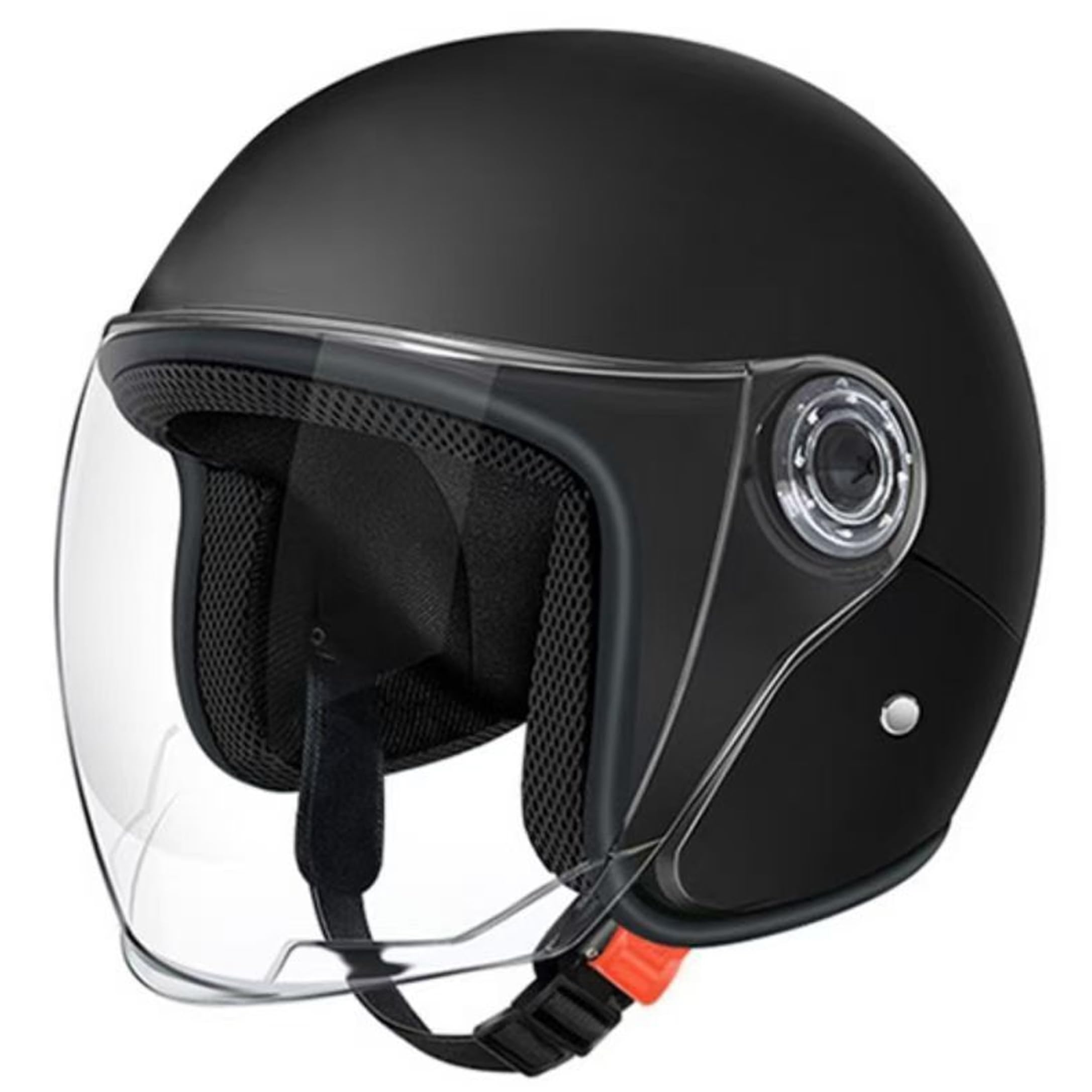 Scooter Helmet Men With Visor, Resistant, Black, Motorcycle Helmet Men