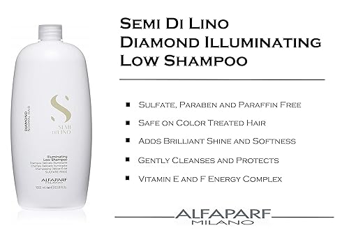 Miniatura 3 de Alfaparf Milano Semi Di Lino Diamond Illuminating Shampoo (33.8 oz) + Acondicionador (33.8 oz)  para cabello teñido  Sin sulfatos ni parabenos