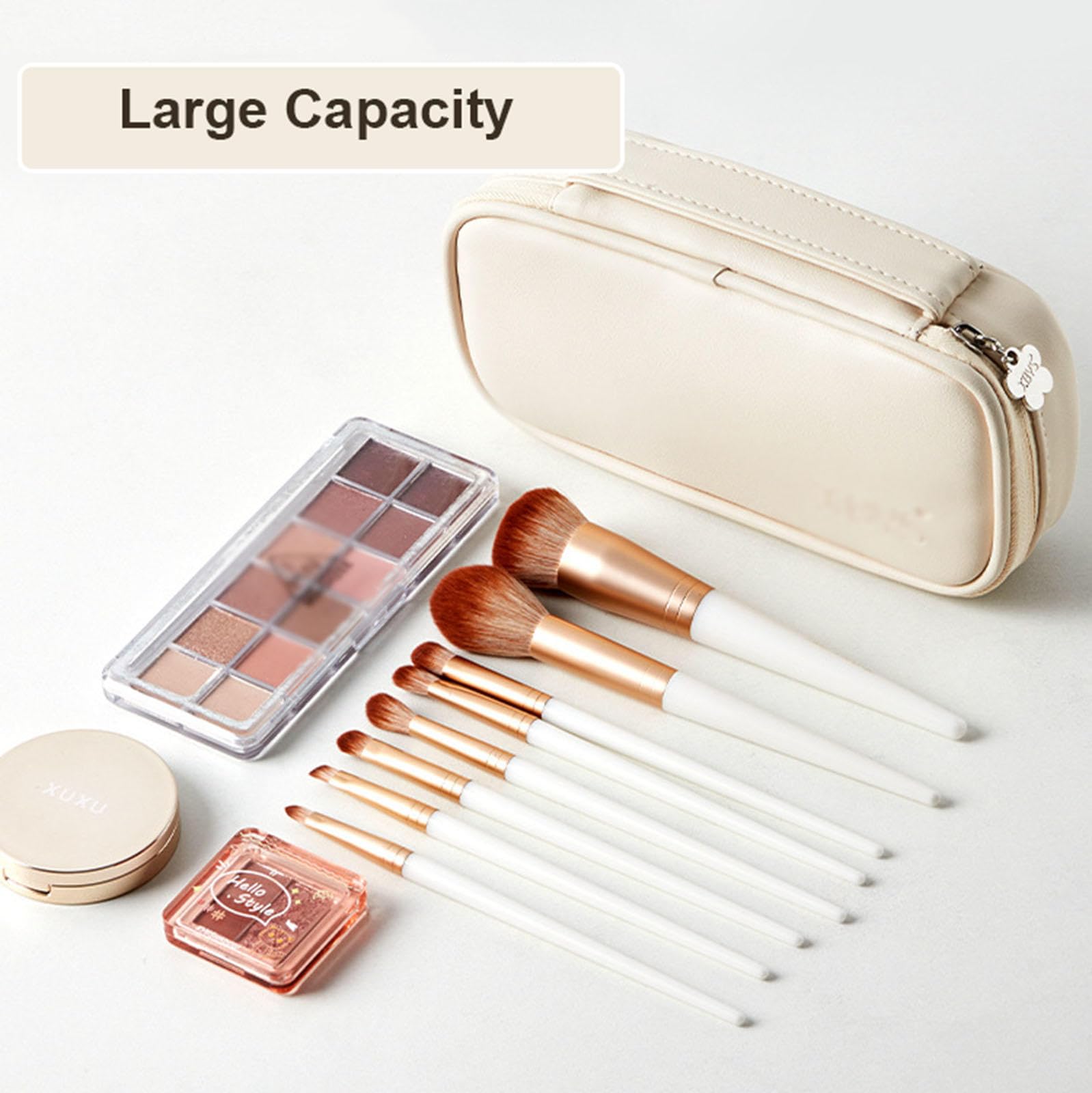 Soporte Portátil para Brochas de Maquillaje de Viaje,Bolsa de Cuero para Brochas de Maquillaje de Viaje,Bolsa de Almacenamiento Organizadora de Cosméticos Impermeable,Estuche para Neceser,B