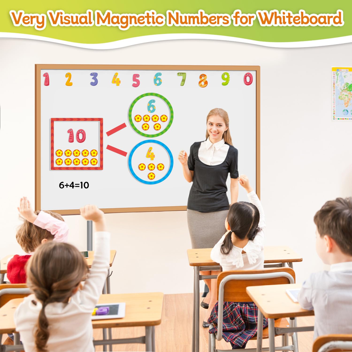 97 PCS Magnetic Numbers for Whiteboard, Math Manipulatives Kindergarten 1st Grade, Math Games for Kids, Magnetic Number Line, Math Counters & Ten Frames Set, Addition and Subtraction Games - Image 4