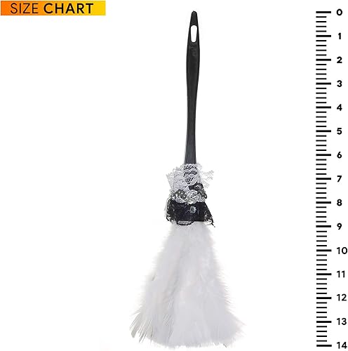Miniatura 5 de Skeleteen Accesorio de limpieza de plumas, escoba de polvo de plumas blancas suaves, accesorios de disfraz para disfraces de criada francesa