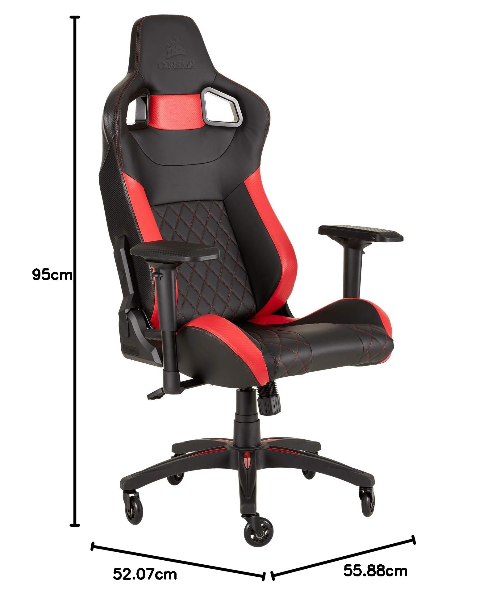 Corsair Siège de jeu sur PC, Noir et Rouge, 144 x 58 x 58 cm