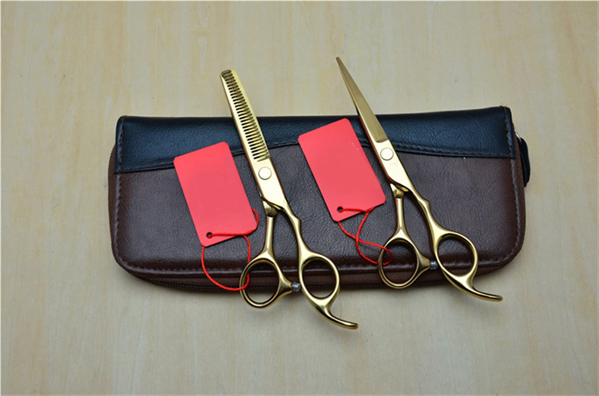 Professionelle Haarschere Friseurschere + Effilierschere Haar-Styling-Tools,2 Stück Add Case Z