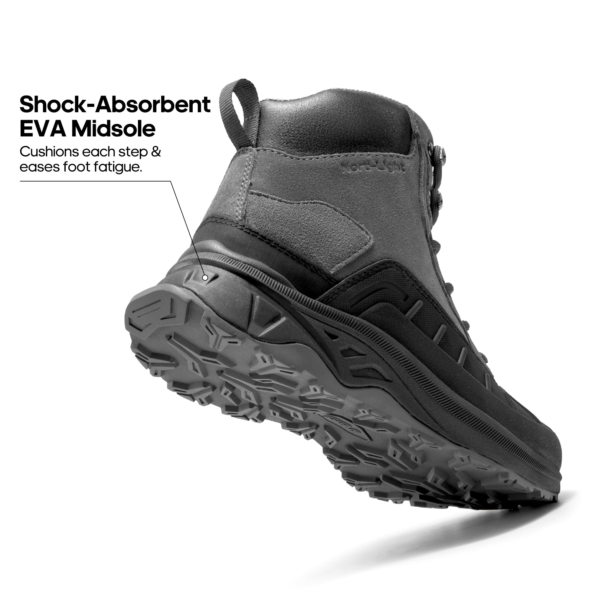 NORTIV 8 Damskie wodoodporne buty turystyczne outdoorowe trekkingowe kemping szlak turystyczne buty, ciemnoszary, 40.5 EU