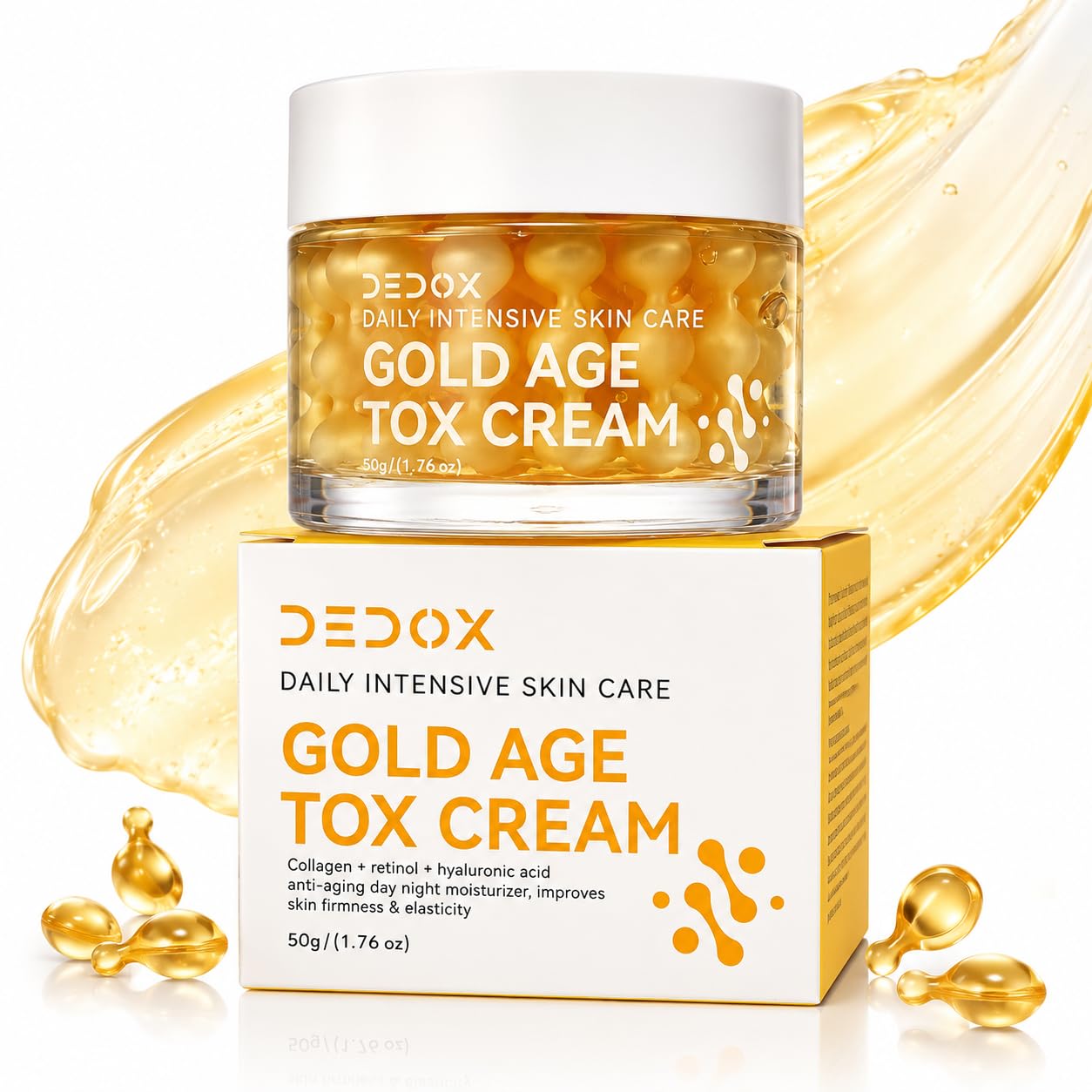 Gold Age Tox Face Cream | Collagen and Hydrating Moisturizer | Lightweight & Non Greasy Texture Skin Face Cream for All Skin Types Day Night Use | Brightens & Smoothens Skin - 50g-image-32