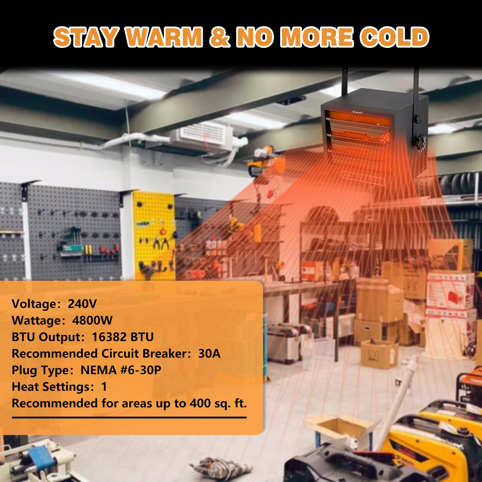 Amazon.com: Garage Heater Electric 4800W, 240V Ceiling Mount Shop