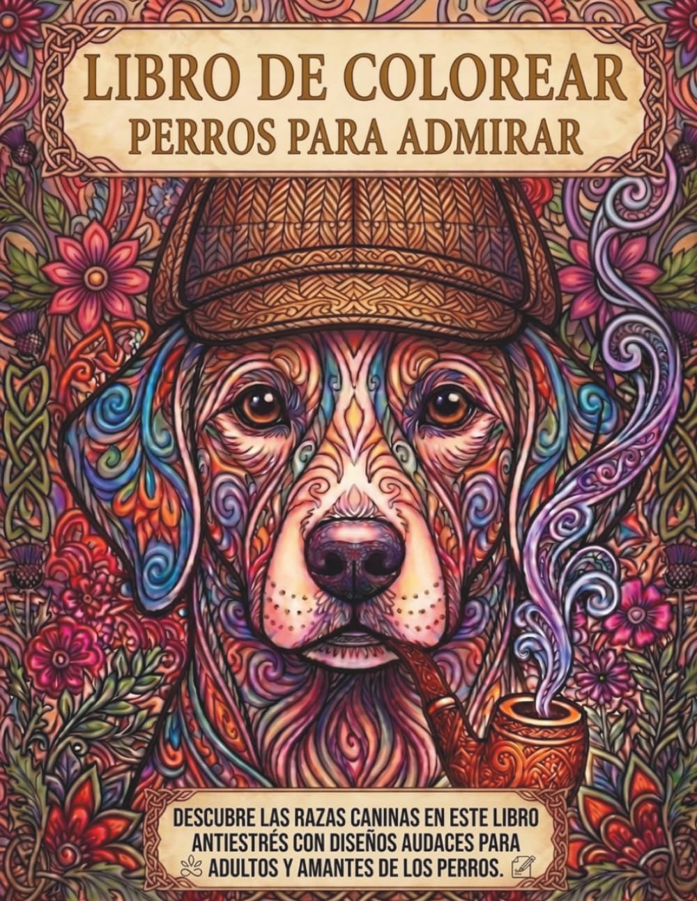 Libro para colorear: perros para admirar: Descubre las razas caninas en este libro antiestrés con dibujos audaces para jóvenes y adultos amantes de los perros