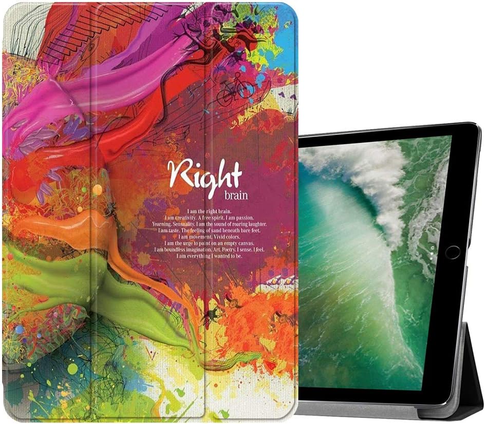 MTAOTAO for New iPad Pro 12.9 2017 Cover A1670 / A1671, iPad Pro 12.9 Case, Apple iPad Pro 12.9 inch 2015 A1584 / A1652 Trifold PU Leather Stand Smart Protective Shell Cases, Left Right Brain