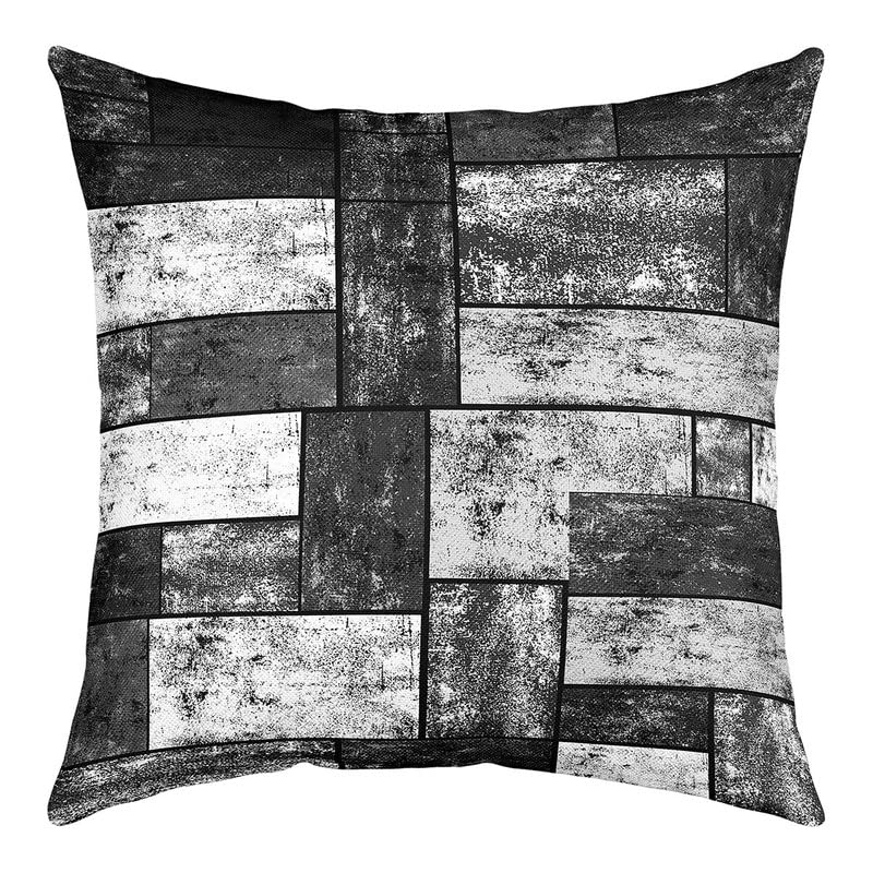 Aoihrraan 50x50cm Set Di 4 Federe Cuscini Nero Bianco Moderno Geometrico Modello Morbido Peluche Corto Quadrato Copricuscini Divano Casa Decorazioni Salottoletto All'Aperto Giardino Divano