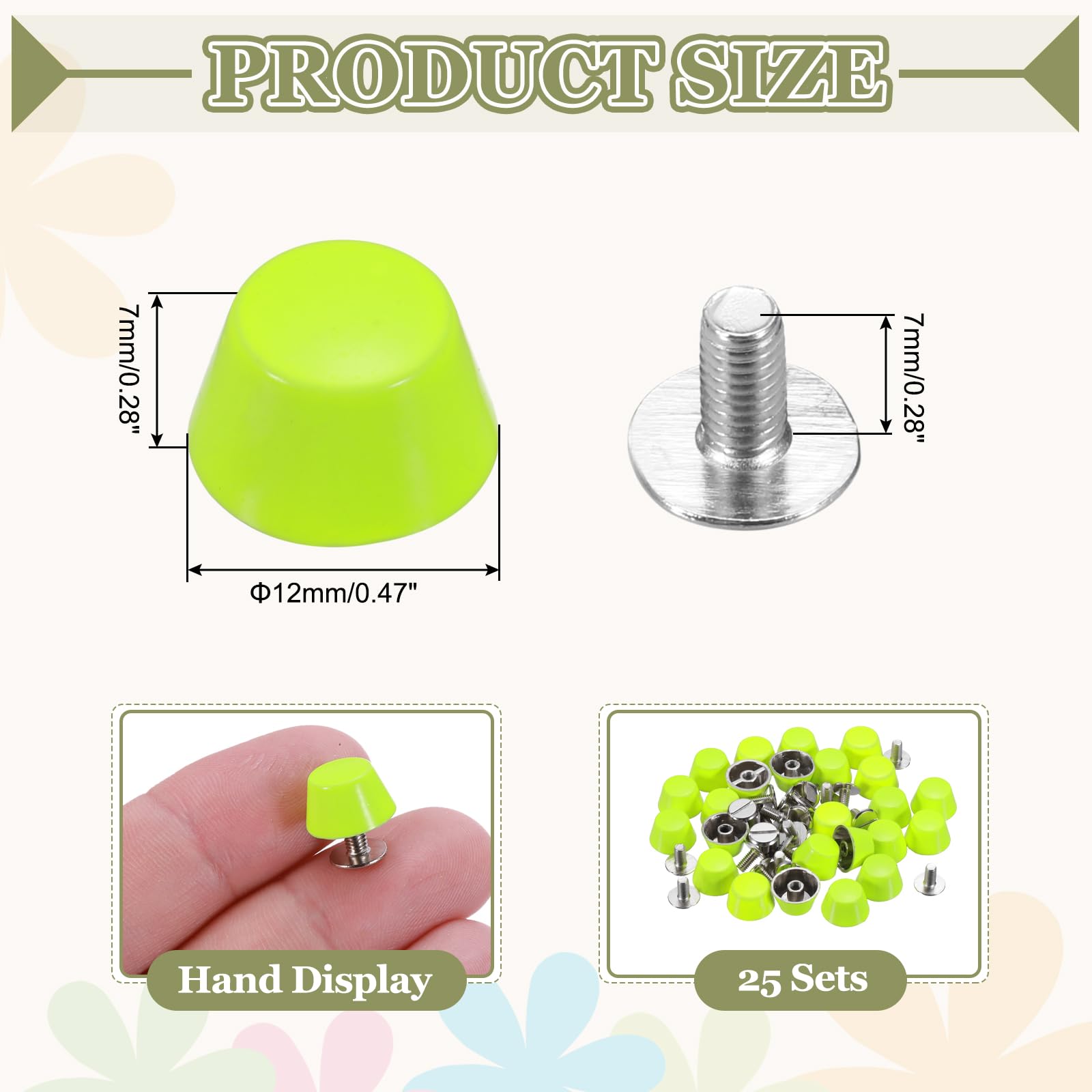 PATIKIL 12mm Screw Back Rivets Stud - Image 2