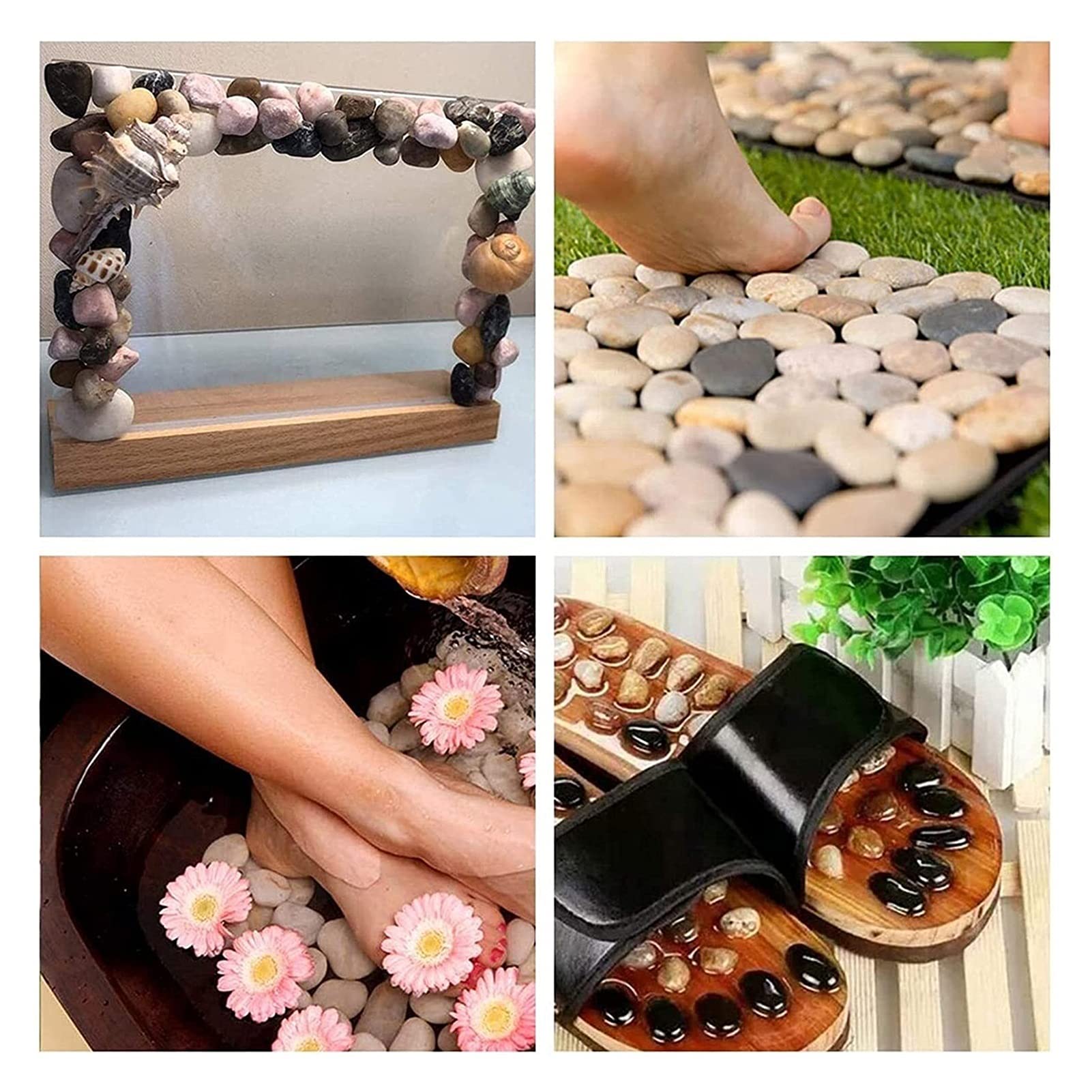 Decorative River Rocks Bonsai Giardino Giardino ciottoli decorativi ciottoli di ghiaia decorativi for piante 2-4cm 2,5 kg Pietre lucidate naturali for il corridoio del prato del patio del giardino. gi