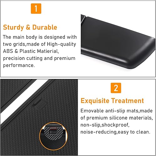 Miniatura 7 de Moonlinks Organizador de guantera compatible con Dodge Ram 1500 2500 3500 2019 2020 2021 2022 2023 2024, organizador de consola central, bandeja de