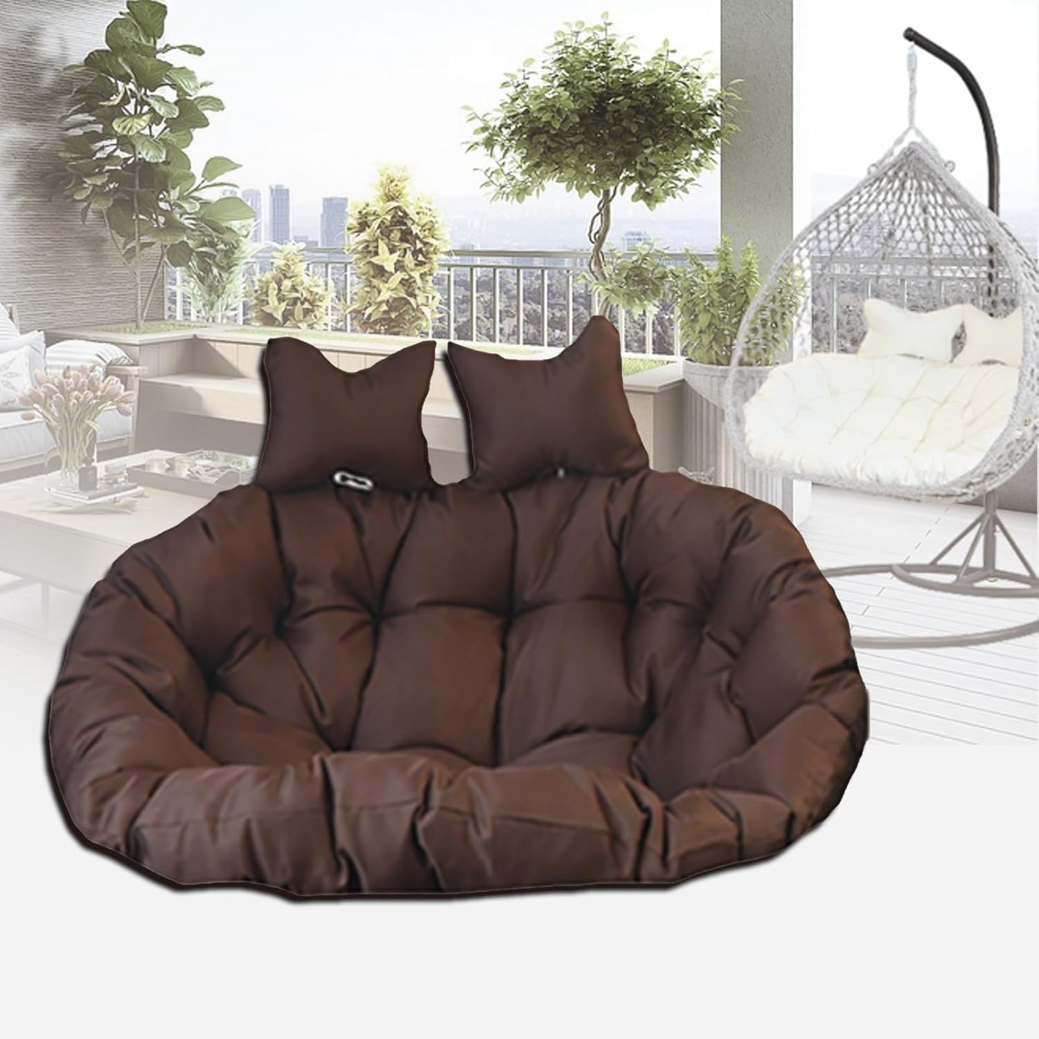 厚い 8cm ベンチクッション ガーデン、滑り止めブランコチェアクッション、2/3 シータークッション パティオ家具 スイングウィッ